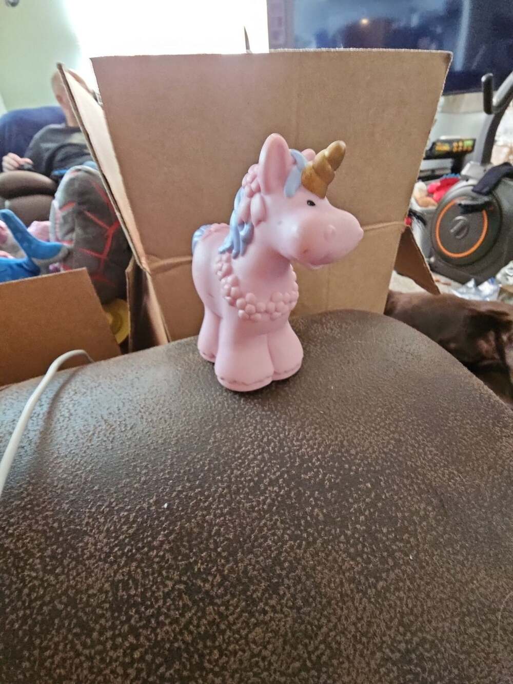 Fisher-Price Little People Pink Unicorn Figurine Toy With Gold Horn